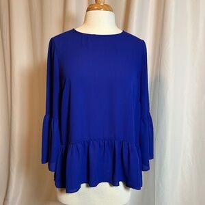 WOMEN'S J. CREW BLUE BLOUSE - SIZE MEDIUM